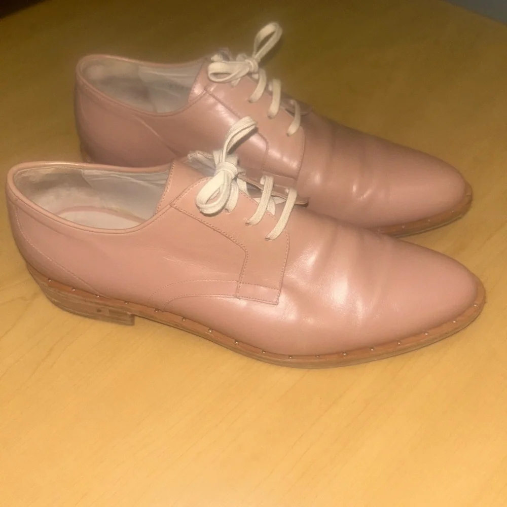 Freda Salvador Shoes Womens Size 8.5 Leather Oxford Flats Lace Up Made In Spain - Picture 2 of 5